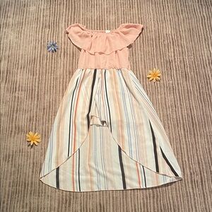 Charming Pink and Striped Kids Dress